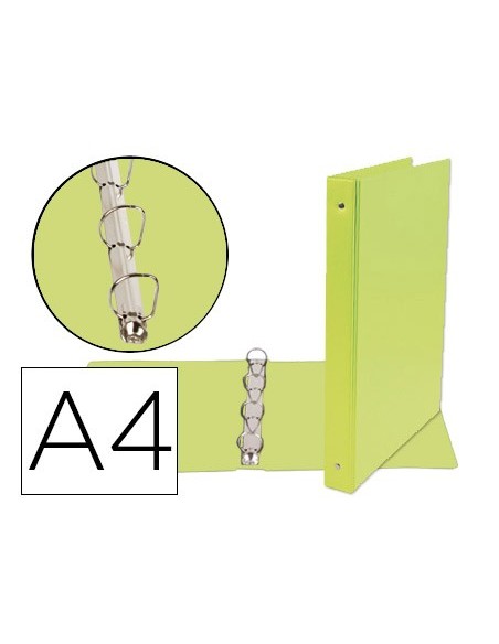 CARPETA 4A.25 MM MIXTAS LIDERPAPEL A4 CARTON FORRADO PVC VERDE KA03