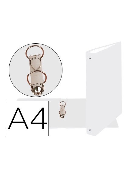 CARPETA 2A.30MM REDONDAS EXACOMPTA A4 CARTON FORRADO BLANCO 54378E