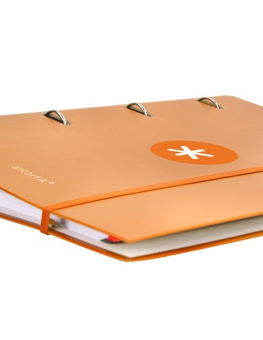 CARPETA RECAMBIO  ANTARTIK A4 5MM FORRADA 4AN.REDONDAS 40MM MOSTAZA