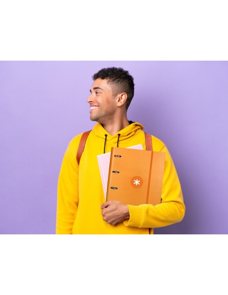 CARPETA RECAMBIO  ANTARTIK A4 5MM FORRADA 4AN.REDONDAS 40MM MOSTAZA