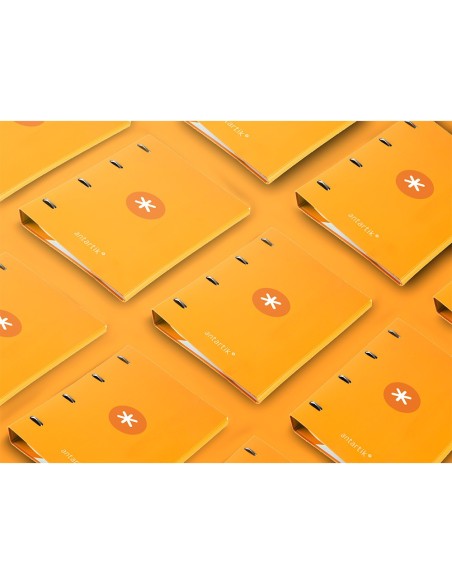 CARPETA RECAMBIO  ANTARTIK A4 5MM FORRADA 4AN.REDONDAS 40MM MOSTAZA