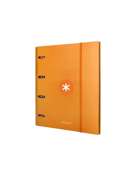 CARPETA RECAMBIO  ANTARTIK A4 5MM FORRADA 4AN.REDONDAS 40MM MOSTAZA