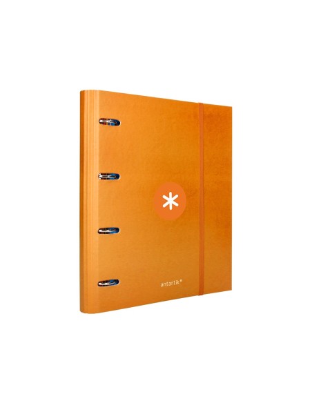 CARPETA RECAMBIO  ANTARTIK A4 5MM FORRADA 4AN.REDONDAS 40MM MOSTAZA