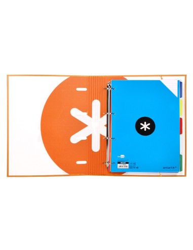 CARPETA RECAMBIO  ANTARTIK A4 5MM FORRADA 4AN.REDONDAS 40MM MOSTAZA