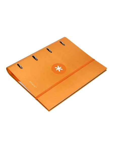 CARPETA RECAMBIO  ANTARTIK A4 5MM FORRADA 4AN.REDONDAS 40MM MOSTAZA