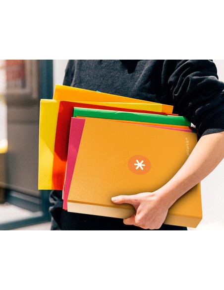 CARPETA 4AN.40MM MIXTAS  ANTARTIK A4 FORRADA MOSTAZA