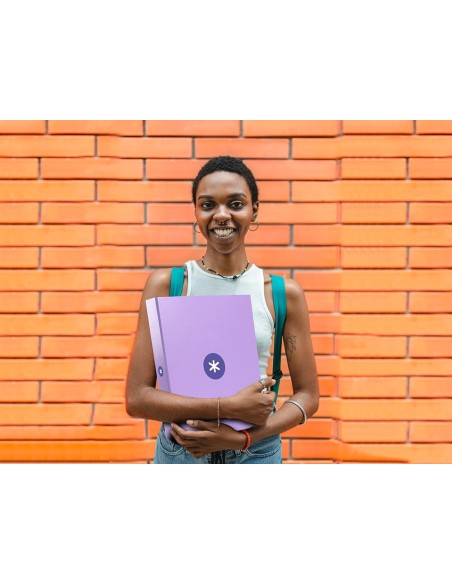 CARPETA 4 ANILLAS 40MM MIXTAS ANTARTIK A4 FORRADA LAVANDA