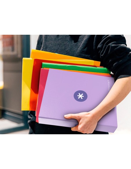 CARPETA 4 ANILLAS 40MM MIXTAS ANTARTIK A4 FORRADA LAVANDA