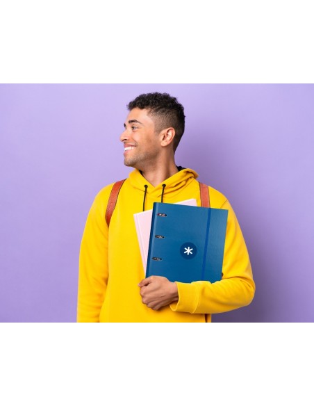 CARPETA RECAMBIO  ANTARTIK A4 5MM FORRADA 4AN.REDONDAS 40MM AZ.