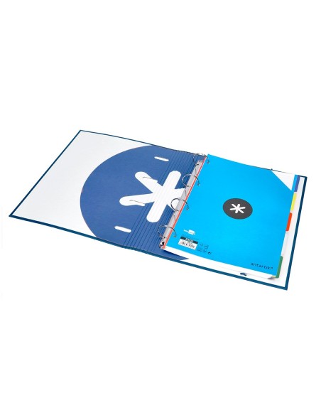 CARPETA RECAMBIO  ANTARTIK A4 5MM FORRADA 4AN.REDONDAS 40MM AZ.