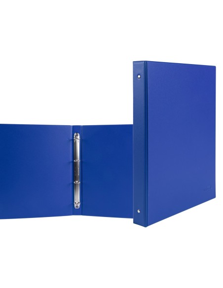 CARPETA 4 ANILLAS 25MM REDODAS PLAST.FL. AZ.MAR.