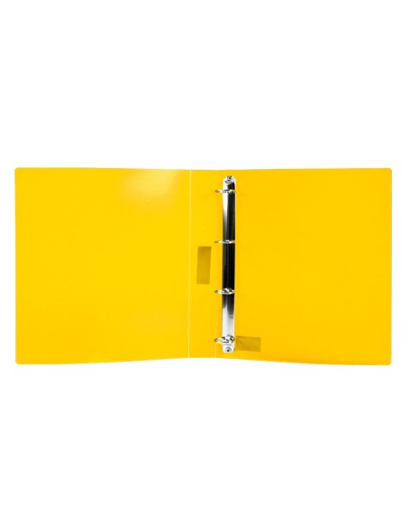 CARPETA 4 ANILLAS 25MM MIXTAS PP. A4 AM. FLUOR OPACO