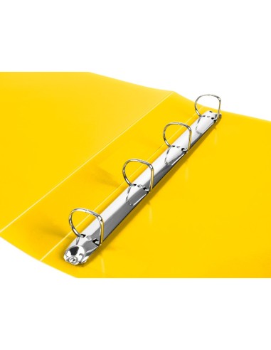 CARPETA 4 ANILLAS 25MM MIXTAS PP. A4 AM. FLUOR OPACO