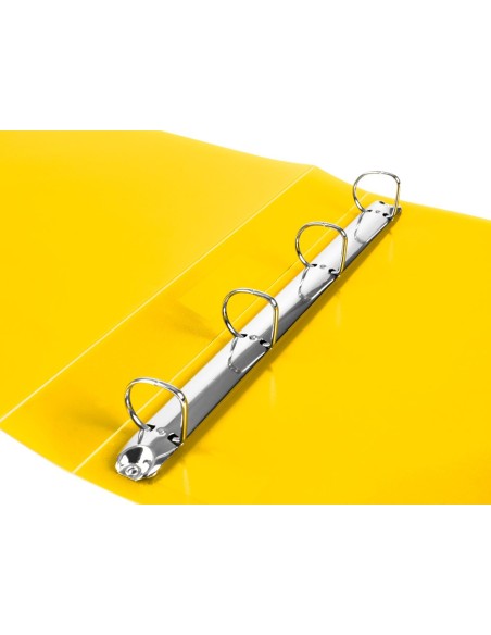 CARPETA 4 ANILLAS 25MM MIXTAS PP. A4 AM. FLUOR OPACO