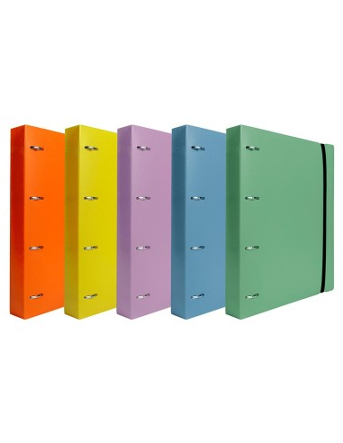 CARPETA RECAMBIO  A4 5MM 100H. 80G PP. 4AN.MIXTAS 25MM CEL.