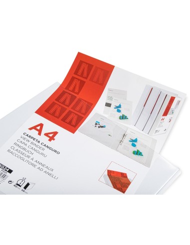 CARPETA CANGURO 2 A 40 MM PLASTICO DIN A4 BLANCO