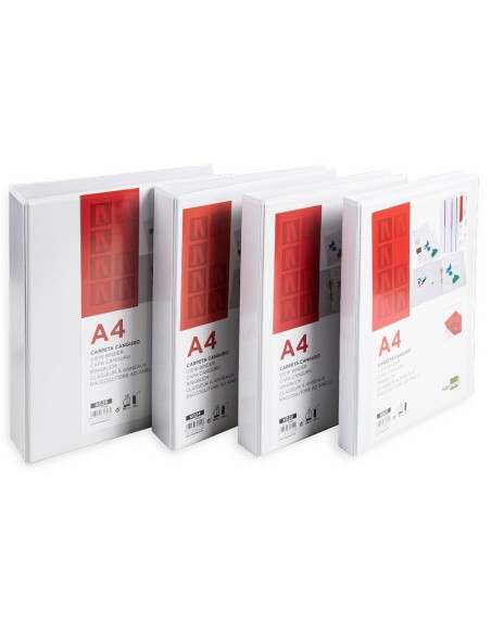 CARPETA CANGURO 2 A 40 MM PLASTICO DIN A4 BLANCO