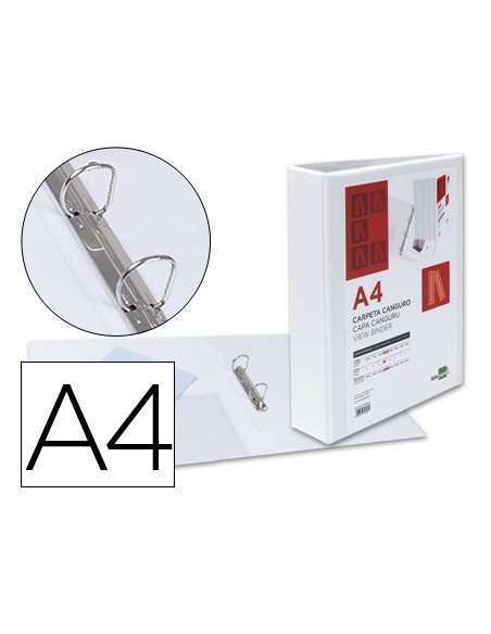 CARPETA CANGURO 2 A 55 MM PLASTICO DIN A4 BLANCO