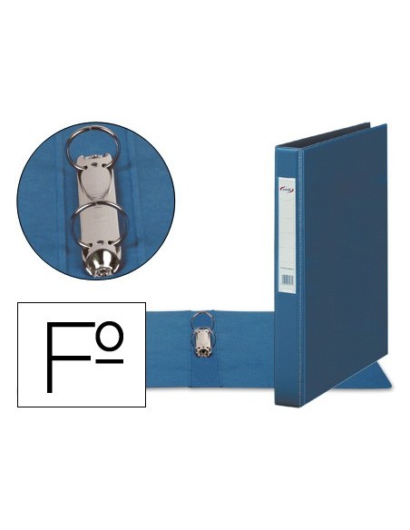 CARPETA 2 A 40 MM PLASTICO PARDO FL.AZUL