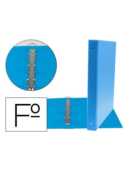 CARPETA LIDERPAPEL 4A 25 MM REDONDAS PLASTICO FL.COL.CELESTE