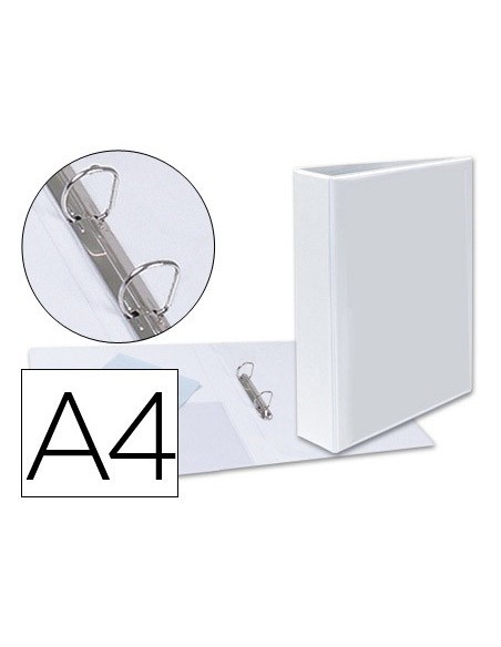 CARPETA CANGURO 2 ANILLAS MIXTAS 40MM ESSELTE A4 PLASTICO BLANCA