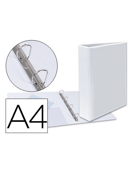CARPETA CANGURO 4 ANILLAS MIXTAS 40MM ESSELTE A4 PLASTICO BLANCA 1460