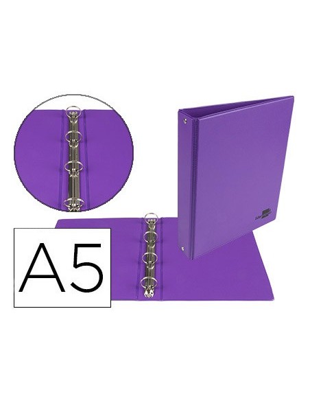 CARPETA 4º 4 ANILLAS 25 MM REDONDAS LIDER  CARTON FORR PVC VIO