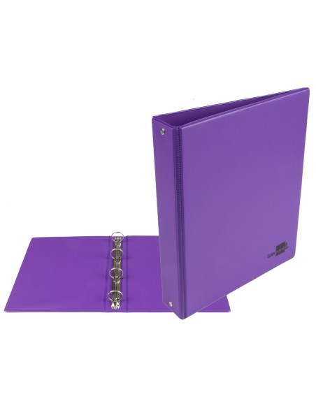 CARPETA 4º 4 ANILLAS 25 MM REDONDAS LIDER  CARTON FORR PVC VIO