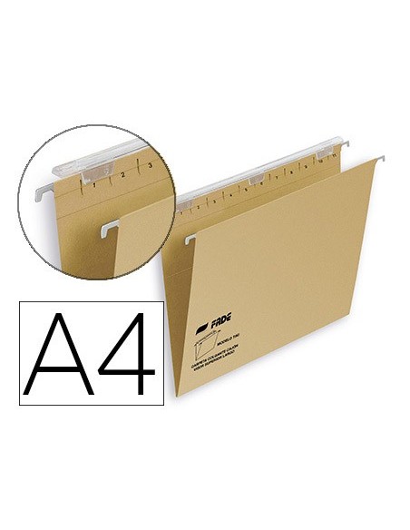 CARPETA COLGANTE A4 VISOR SUP. LARGO FADE KRAFT ECO