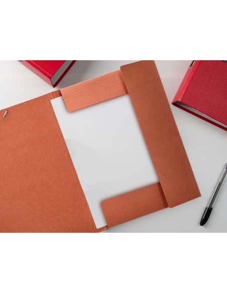 CARPETA GOMAS LIDERPAPEL FL CARTON COMPACTO 3 SOLAPAS CUERO
