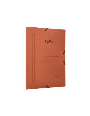 CARPETA GOMAS LIDERPAPEL FL CARTON COMPACTO 3 SOLAPAS CUERO