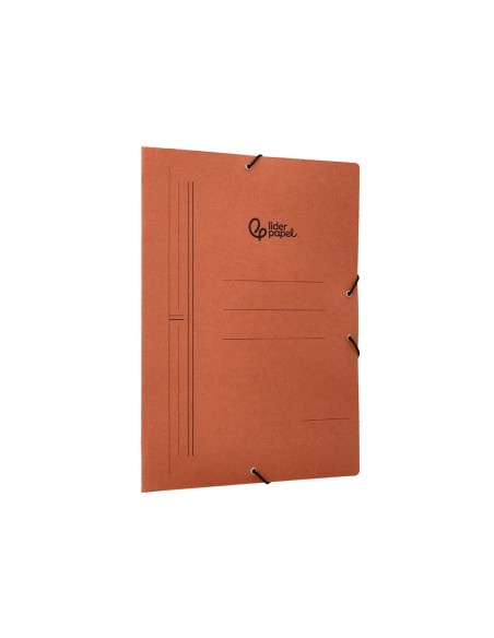 CARPETA GOMAS LIDERPAPEL FL CARTON COMPACTO 3 SOLAPAS CUERO