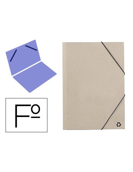 CARPETA GOMAS LIDERPAPEL FL CARTON ECOLOGICO GRIS
