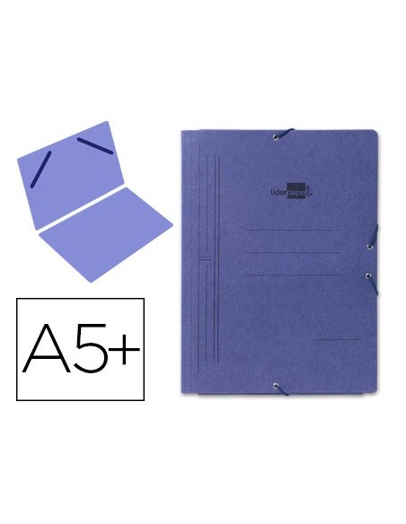 CARPETA GOMAS LIDERPAPEL A5 CARTON AZ.