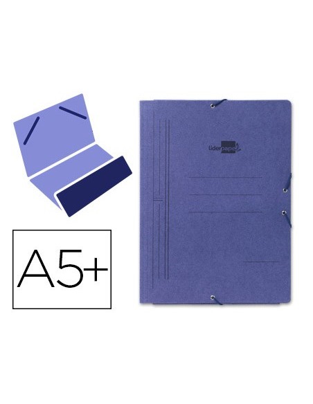 CARPETA GOMAS LIDERPAPEL A5+ CARTON 1 SOLAPA AZ.