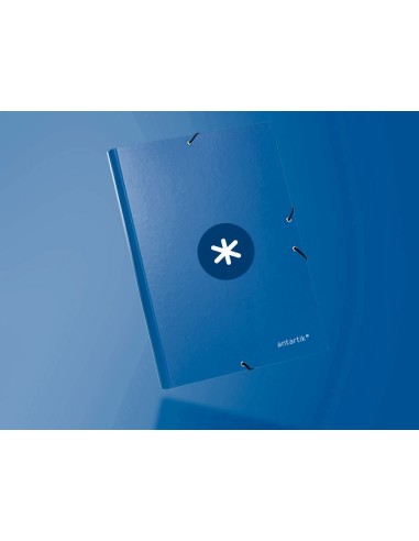 CARPETA  ANTARTIK GOMAS A4 3 SOLAPAS CARTON FORRADO AZ. OSCURO