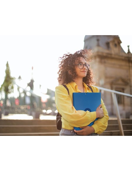 CARPETA  ANTARTIK GOMAS A4 3 SOLAPAS CARTON FORRADO AZ. OSCURO