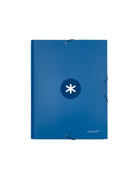 CARPETA  ANTARTIK GOMAS A4 3 SOLAPAS CARTON FORRADO AZ. OSCURO