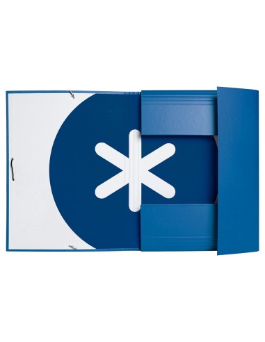 CARPETA  ANTARTIK GOMAS A4 3 SOLAPAS CARTON FORRADO AZ. OSCURO