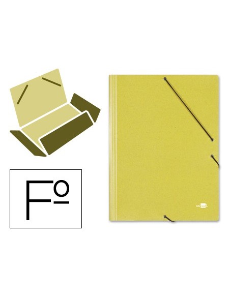 CARPETA GOMAS LIDERPAPEL FL SIMIL-PRESPAN 3 SOLAPAS AM.