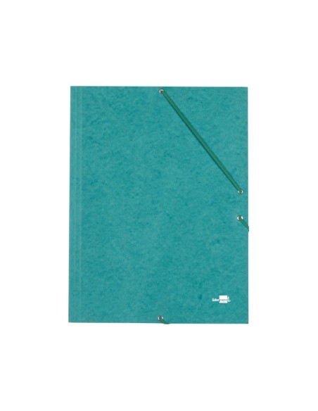 CARPETA GOMAS LIDERPAPEL FL SIMIL-PRESPAN 3 SOLAPAS VE.
