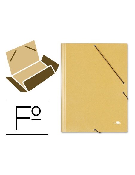 CARPETA GOMAS LIDERPAPEL FL CARTON PRESPAN 3 SOLAPAS AM.