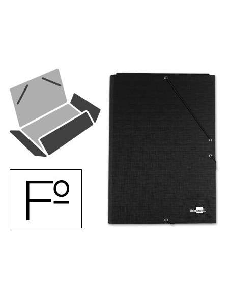 CARPETA GOMAS LIDERPAPEL FL CARTON FORRADO 3 SOLAPAS NG.