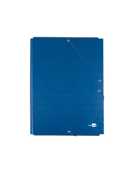 CARPETA GOMAS LIDERPAPEL FL CARTON FORRADO 3 SOLAPAS AZ.