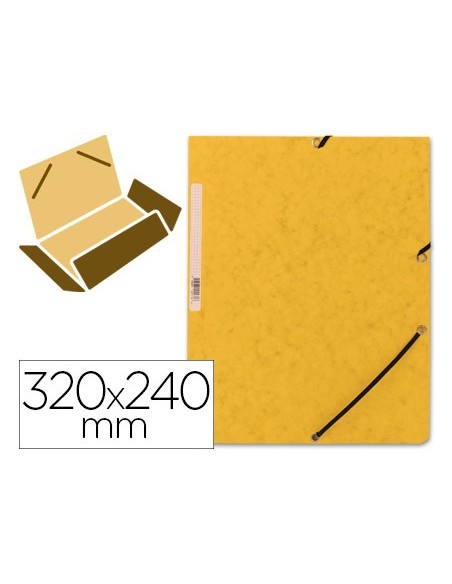 CARPETA GOMAS Q-CON. 320X243MM SIMIL-PRESPAN 3 SOLAPAS LOMO 15CM AM