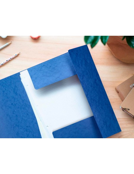 CARPETA GOMAS Q-CON. 320X243MM SIMIL-PRESPAN 3 SOLAPAS LOMO 15CM AZ.