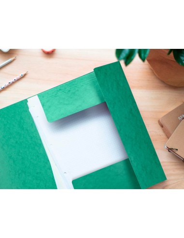 CARPETA GOMAS Q-CON. 320X243MM SIMIL-PRESPAN 3 SOLAPAS LOMO 15CM VE.