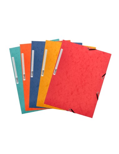 CARPETA GOMAS Q-CON.320X243MM SIMIL-PRESPAN 3 SOLAPAS LOMO 15CM SURT.