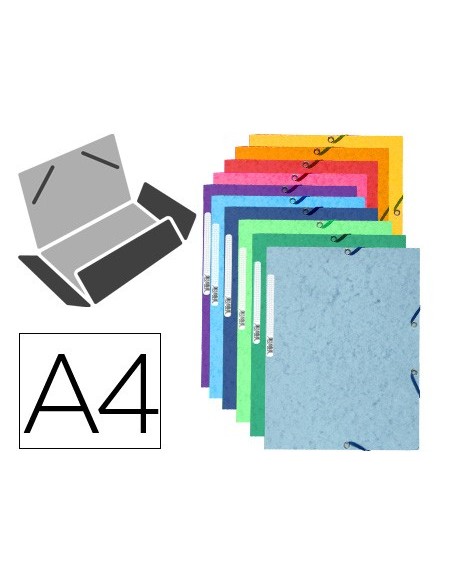 CARPETA GOMAS EXACOMPTA A4 CARTULINA ILUSTRADA 3 SOLAPAS COL.SURT.