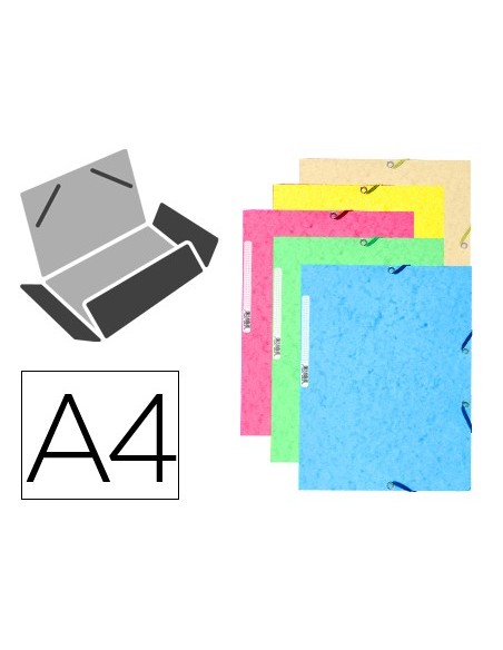 CARPETA GOMA EXACOMPTA A4 3 SOLAPAS CARTULINA ILUSTRADA PASTEL SURT.